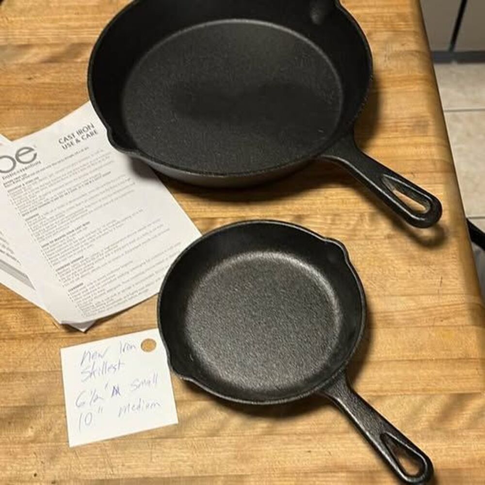New Cast Iron Skillet Set - 6.5" and 10"